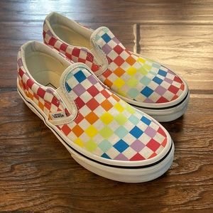 Rainbow check vans